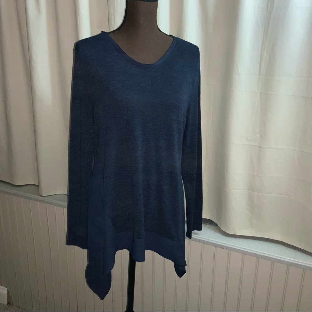 Simply Vera Wang Asymmetrical Top with Chiffon